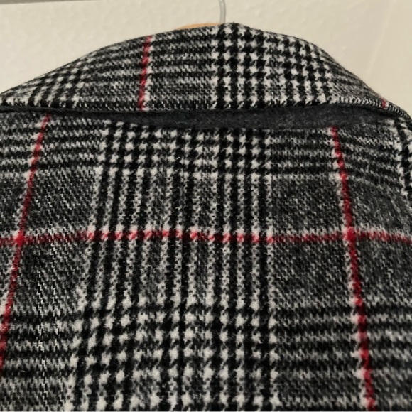 BNWT ARAY Mens Womens Unisex Plaid/Black & White Check Tweed Overcoat UK LARGE - Picture 6 of 13